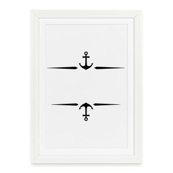 Anchor icon - Framed poster (27 × 37 cm) - white - Front