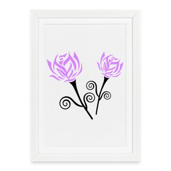 Roses - Affiche encadrée (27 × 37 cm) - blanc - Devant