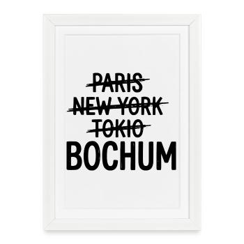 Bochum, Ruhrpott, Ruhrgebiet Maillot de la ville - Affiche encadrée (27 × 37 cm) - blanc - Devant