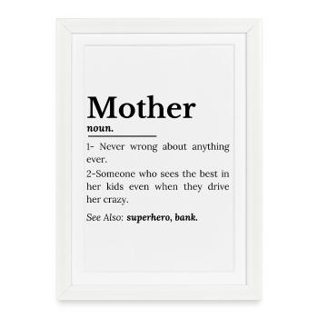 mother definition - Framed poster (27 × 37 cm) - white - Front