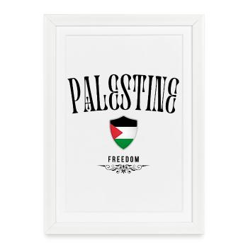 Drapeau de la Palestine, fierté palestinienne - Affiche encadrée (27 × 37 cm) - blanc - Devant