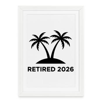 Logo retraité de Pension Island 2026 - Affiche encadrée (27 × 37 cm) - blanc - Devant