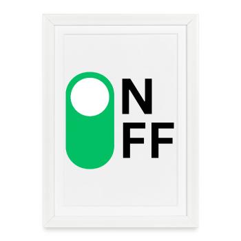 Mode ON/OFF - Affiche encadrée (27 × 37 cm) - blanc - Devant