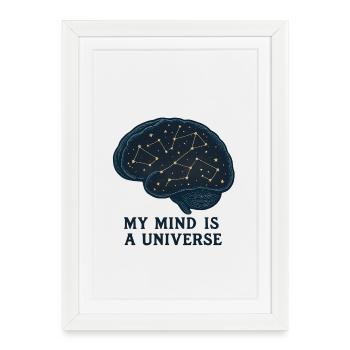My mind as a universe - Framed poster (27 × 37 cm) - white - Front