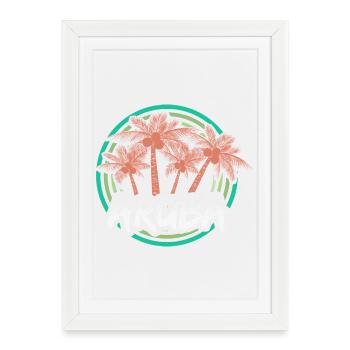 Cadeau pour Aruba - Affiche encadrée (27 × 37 cm) - blanc - Devant