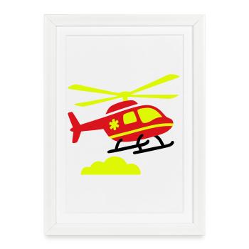 Médecin d’urgence de l’hélicoptère de sauvetage - Affiche encadrée (27 × 37 cm) - blanc - Devant