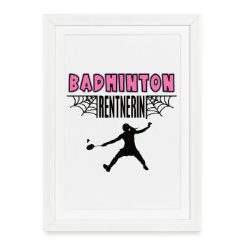 Retraite des pensionnaires de badminton Femmes de badminton - Affiche encadrée (27 × 37 cm) - blanc - Devant