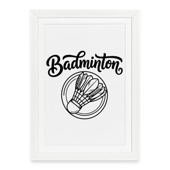 badminton - Affiche encadrée (27 × 37 cm) - blanc - Devant