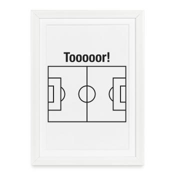 Le motif qui rend TOUS les fans de football heureux - Affiche encadrée (27 × 37 cm) - blanc - Devant
