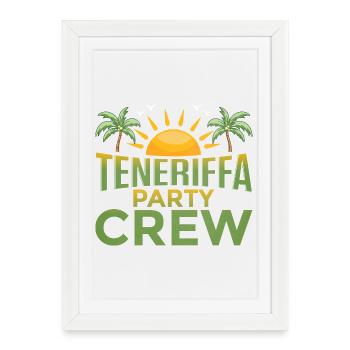 Tenerife Party Crew - Affiche encadrée (27 × 37 cm) - blanc - Devant