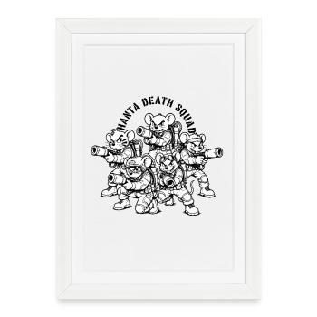 Hanta Death Squad Retro Cartoon Design - Framed poster (27 × 37 cm) - white - Front