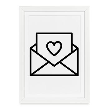lettre d’amour - Affiche encadrée (27 × 37 cm) - blanc - Devant