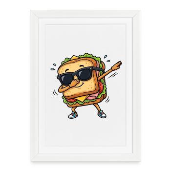 Dabbing Sandwich - Framed poster (27 × 37 cm) - white - Front