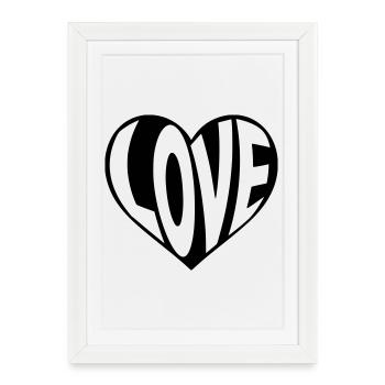 Love Heart, Love Heart Motif - Framed poster (27 × 37 cm) - white - Front