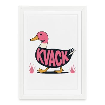 Ente Kvack Wasservogel Lustig Spruch Erpel - Affiche encadrée (27 × 37 cm) - blanc - Devant