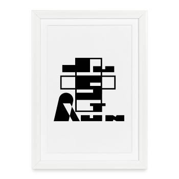Course à pied et japonais - Affiche encadrée (27 × 37 cm) - blanc - Devant