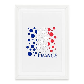 French Circle Dots Pattern - Framed poster (27 × 37 cm) - white - Front
