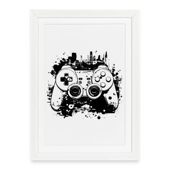 Jeux vidéo - Affiche encadrée (27 × 37 cm) - blanc - Devant