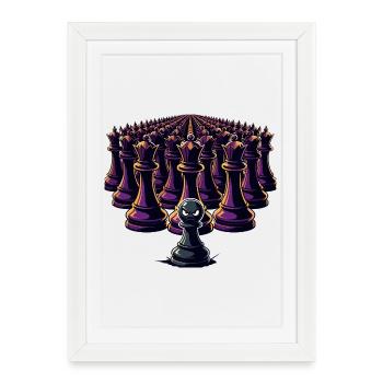 Paysan solitaire contre l’armée du roi - Affiche encadrée (27 × 37 cm) - blanc - Devant