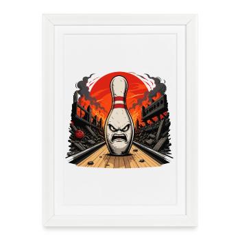 Quilles brûlantes de Doom Bowling - Affiche encadrée (27 × 37 cm) - blanc - Devant