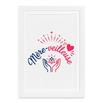 Mère-veilleuse Maman Merveilleuse Cadeau - Affiche encadrée (27 × 37 cm) - blanc - Devant