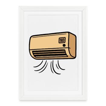 AC rétro cartoon avec pattes - Affiche encadrée (27 × 37 cm) - blanc - Devant