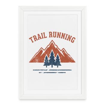 Trail Running - Framed poster (27 × 37 cm) - white - Front