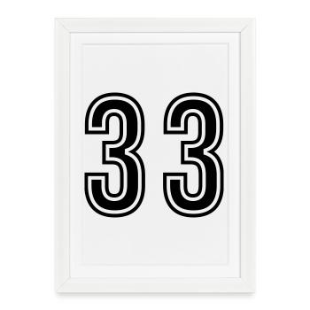33 Symbole numérique - Affiche encadrée (27 × 37 cm) - blanc - Devant