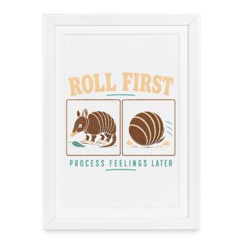Armadillo Drôle Armadillo Texas - Affiche encadrée (27 × 37 cm) - blanc - Devant