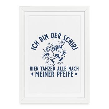 Schiedsrichter Retro Pfeife Unparteiischer - Gerahmtes Poster (27 × 37 cm) - Weiß - Vorne