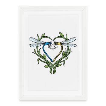 Dragonfly Heart - Framed poster (27 × 37 cm) - white - Front