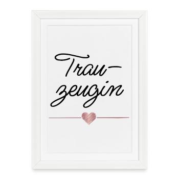 Cadeau de mariage de la demoiselle d’honneur en cœur - Affiche encadrée (27 × 37 cm) - blanc - Devant