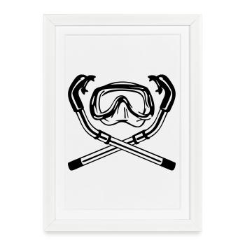 taucher - diving is not a crime - Affiche encadrée (27 × 37 cm) - blanc - Devant