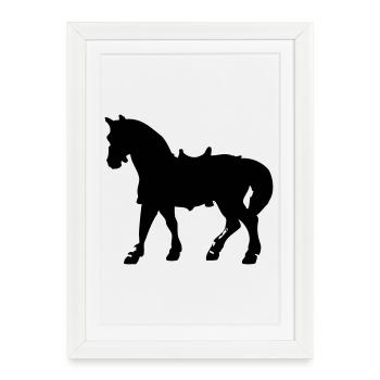 Cheval - Affiche encadrée (27 × 37 cm) - blanc - Devant