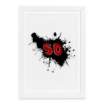 50th birthday - Framed poster (27 × 37 cm) - white - Front