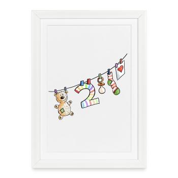 Second Birthday - I am already two - a present - Framed poster (27 × 37 cm) - white - Front