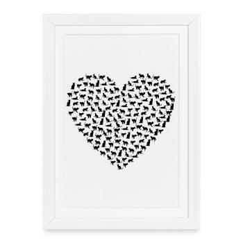 Chat - Affiche encadrée (27 × 37 cm) - blanc - Devant