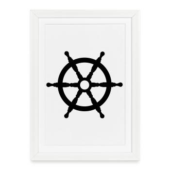 steuerrad - Affiche encadrée (27 × 37 cm) - blanc - Devant