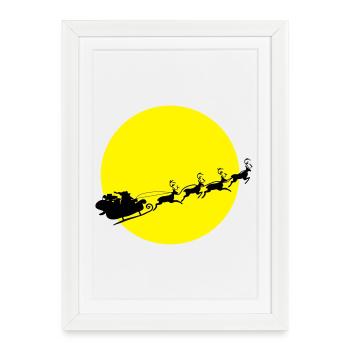 Santa in a Full Moon - Framed poster (27 × 37 cm) - white - Front