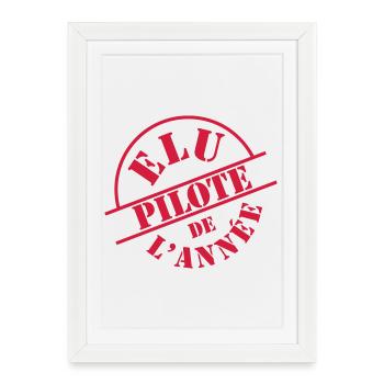 Pilote de l'année - Affiche encadrée (27 × 37 cm) - blanc - Devant