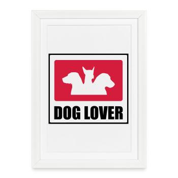 Dog Lover - Affiche encadrée (27 × 37 cm) - blanc - Devant