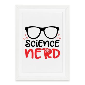 Science Nerd - Affiche encadrée (27 × 37 cm) - blanc - Devant