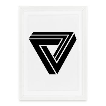 triangle 3d - Framed poster (27 × 37 cm) - white - Front