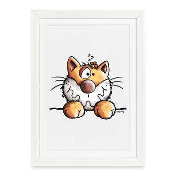 Cute Cat - Framed poster (27 × 37 cm) - white - Front