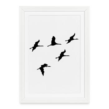 crane - Framed poster (27 × 37 cm) - white - Front