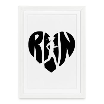Run woman - Framed poster (27 × 37 cm) - white - Front