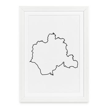 Contour du cercle Lippe - Affiche encadrée (27 × 37 cm) - blanc - Devant