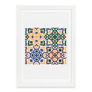 Tiles andalou 3 (masque de visage) - Affiche encadrée (27 × 37 cm) - blanc - Devant