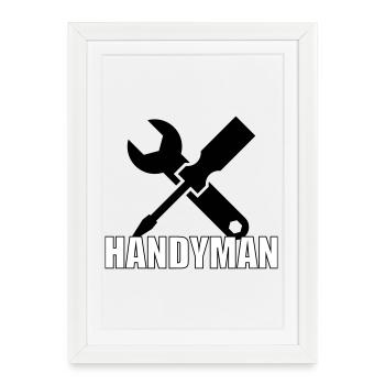 Handyman 🔨 - Affiche encadrée (27 × 37 cm) - blanc - Devant