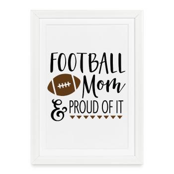 Football MOM & fier de lui - Affiche encadrée (27 × 37 cm) - blanc - Devant